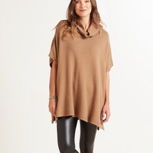 Stitches & Stripes Genevieve Poncho Pullover in Camel